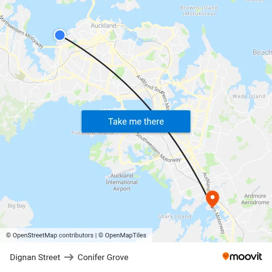 Dignan Street to Conifer Grove map