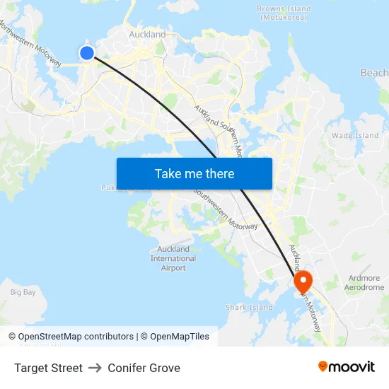 Target Street to Conifer Grove map