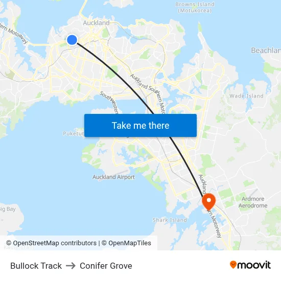 Bullock Track to Conifer Grove map