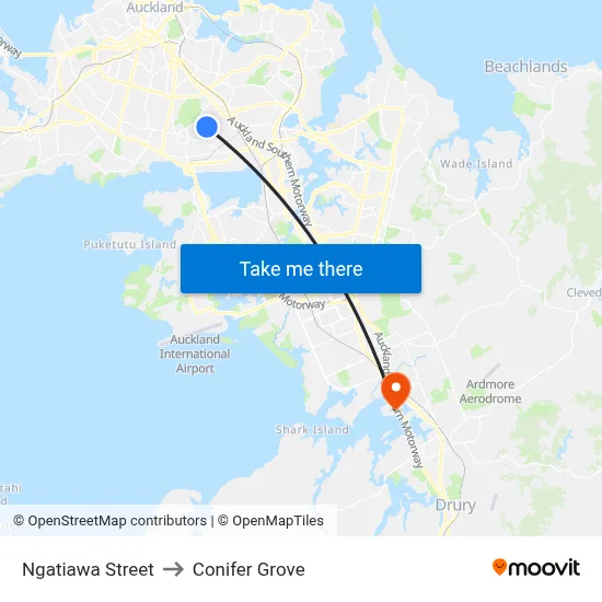 Ngatiawa Street to Conifer Grove map