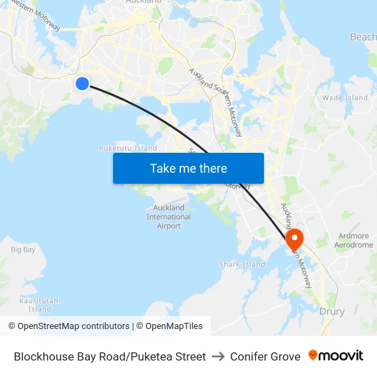 Blockhouse Bay Road/Puketea Street to Conifer Grove map