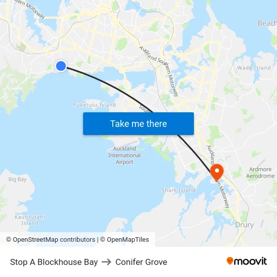 Stop A Blockhouse Bay to Conifer Grove map