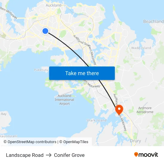 Landscape Road to Conifer Grove map