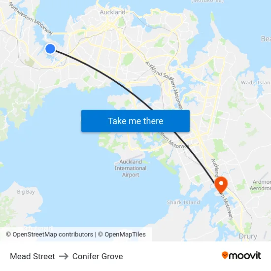 Mead Street to Conifer Grove map