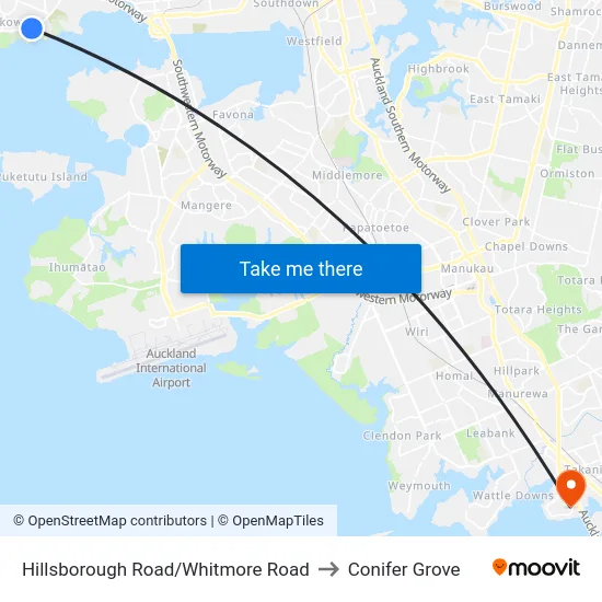 Hillsborough Road/Whitmore Road to Conifer Grove map