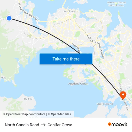 North Candia Road to Conifer Grove map