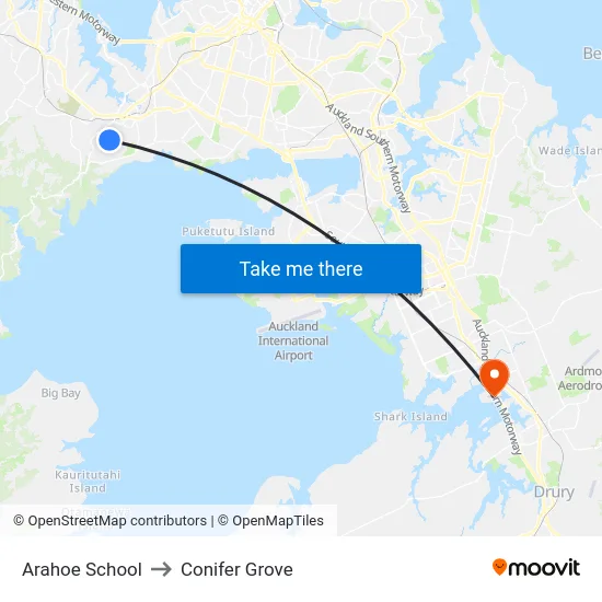 Arahoe School to Conifer Grove map