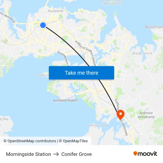 Morningside Station to Conifer Grove map