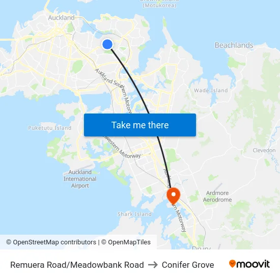 Remuera Road/Meadowbank Road to Conifer Grove map