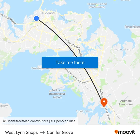 West Lynn Shops to Conifer Grove map
