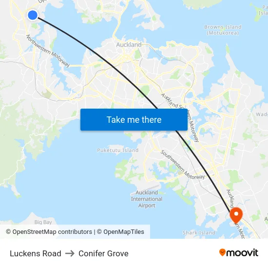 Luckens Road to Conifer Grove map