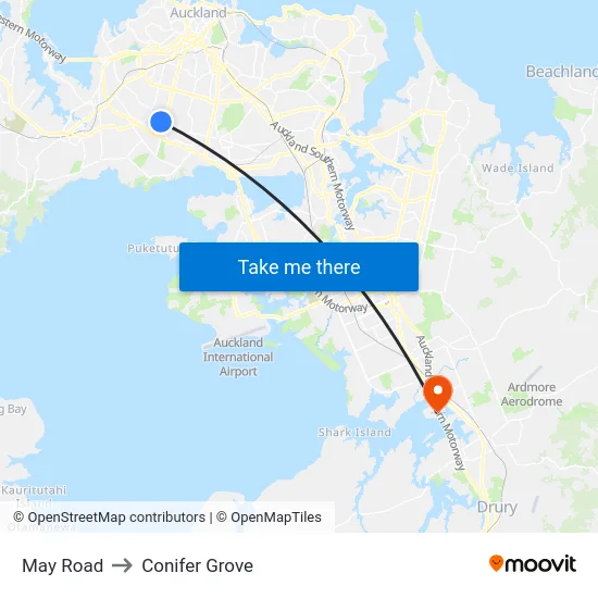 May Road to Conifer Grove map