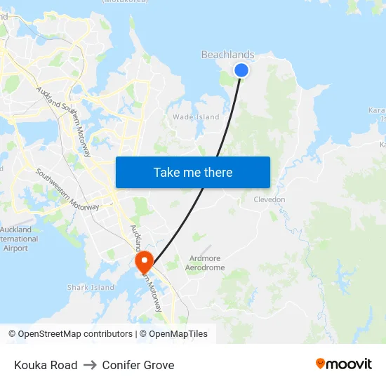 Kouka Road to Conifer Grove map