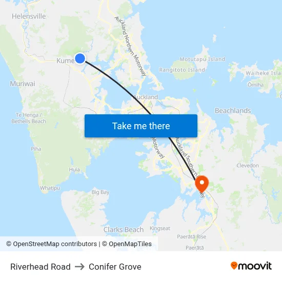 Riverhead Road to Conifer Grove map