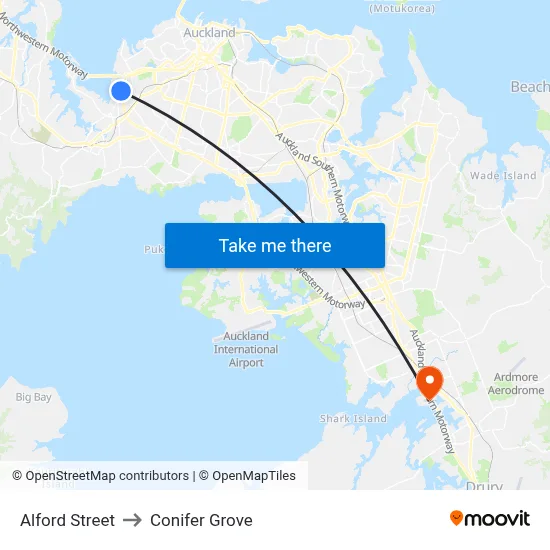 Alford Street to Conifer Grove map