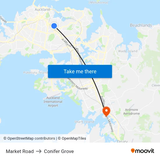 Market Road to Conifer Grove map