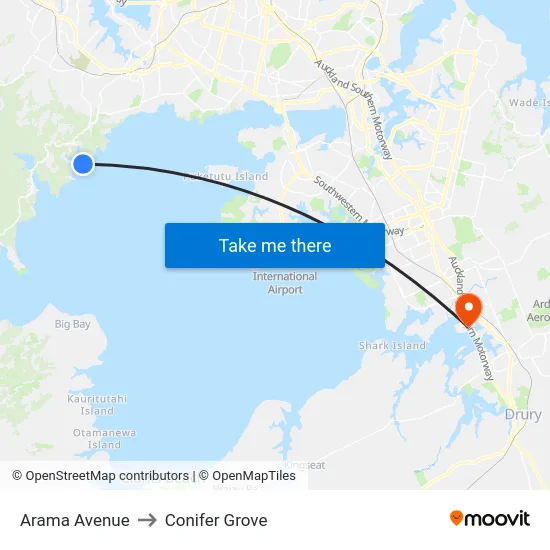Arama Avenue to Conifer Grove map