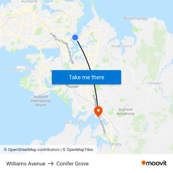 Williams Avenue to Conifer Grove map