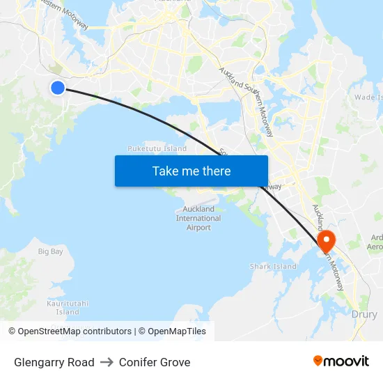 Glengarry Road to Conifer Grove map