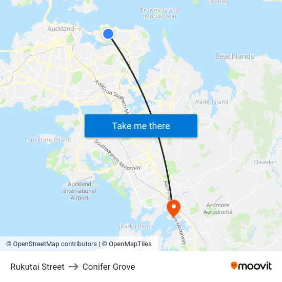 Rukutai Street to Conifer Grove map