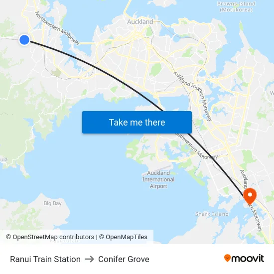 Ranui Train Station to Conifer Grove map