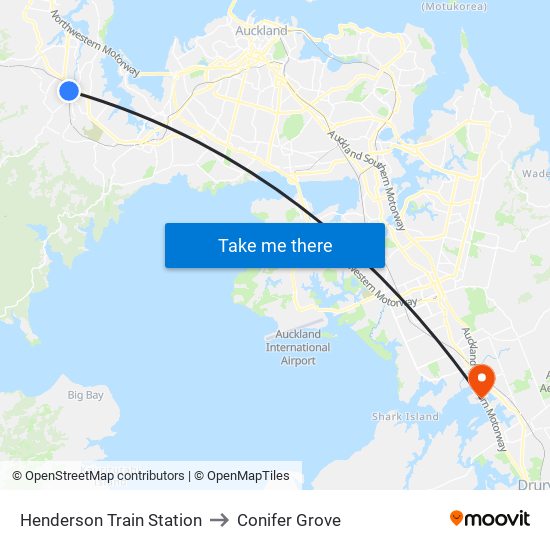 Henderson Train Station to Conifer Grove map