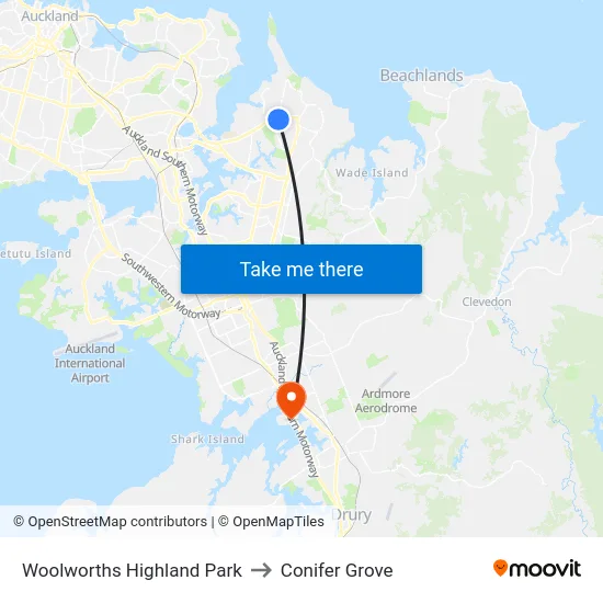 Woolworths Highland Park to Conifer Grove map