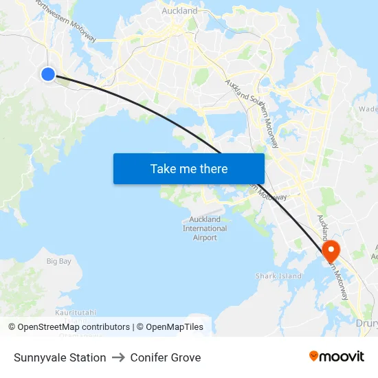 Sunnyvale Station to Conifer Grove map