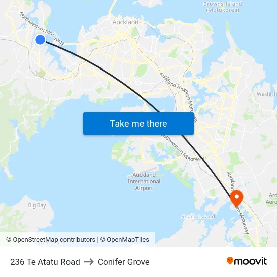 236 Te Atatu Road to Conifer Grove map