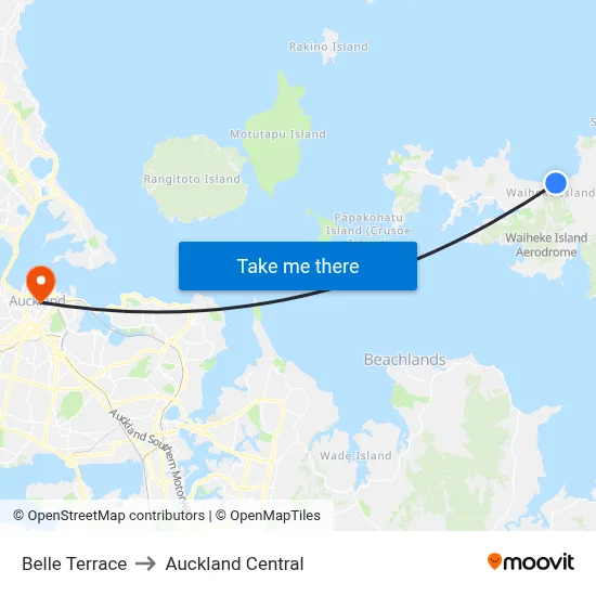 Belle Terrace to Auckland Central map