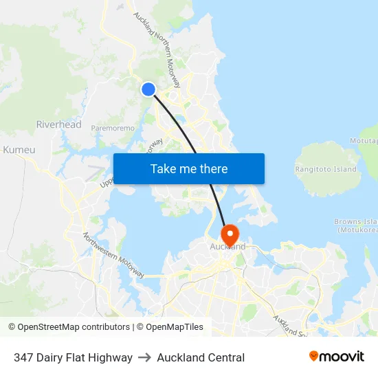 347 Dairy Flat Highway to Auckland Central map