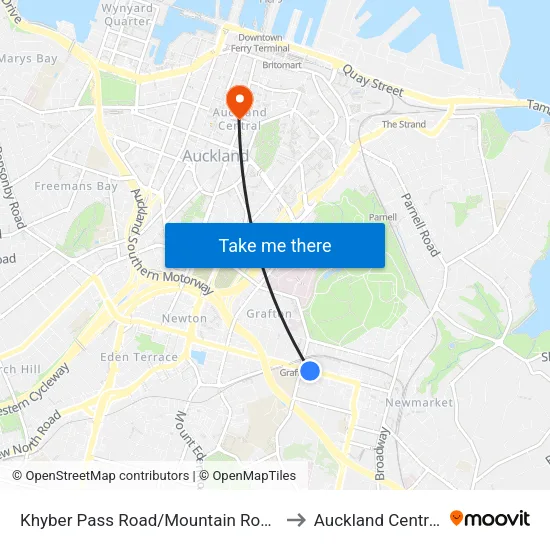 Khyber Pass Road/Mountain Road to Auckland Central map
