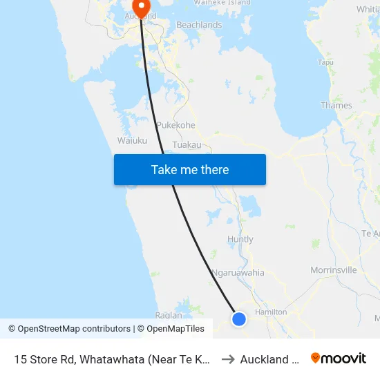 15 Store Rd, Whatawhata (Near Te Kowhai Golf Club) to Auckland Central map