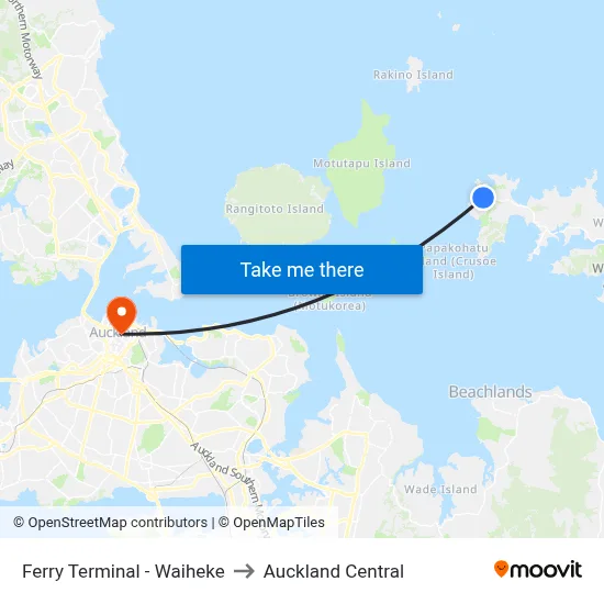 Ferry Terminal - Waiheke to Auckland Central map