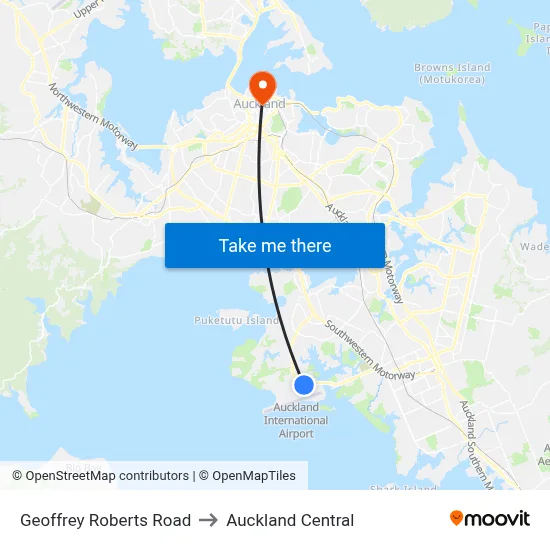 Geoffrey Roberts Road to Auckland Central map