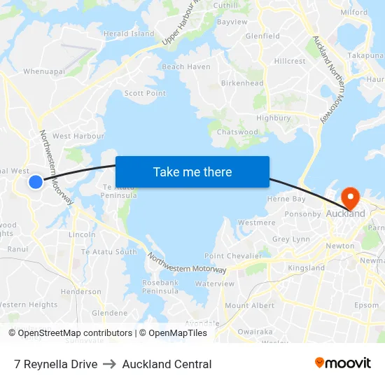 7 Reynella Drive to Auckland Central map