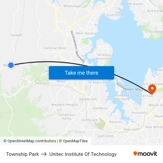 Township Park to Unitec Institute Of Technology map