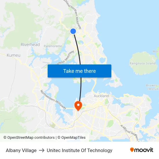 Albany Village to Unitec Institute Of Technology map