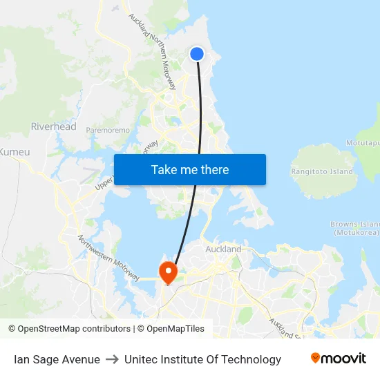 Ian Sage Avenue to Unitec Institute Of Technology map