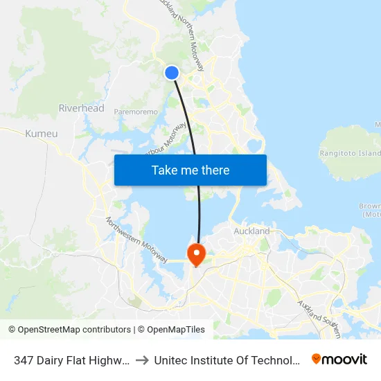 347 Dairy Flat Highway to Unitec Institute Of Technology map