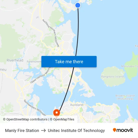 Manly Fire Station to Unitec Institute Of Technology map