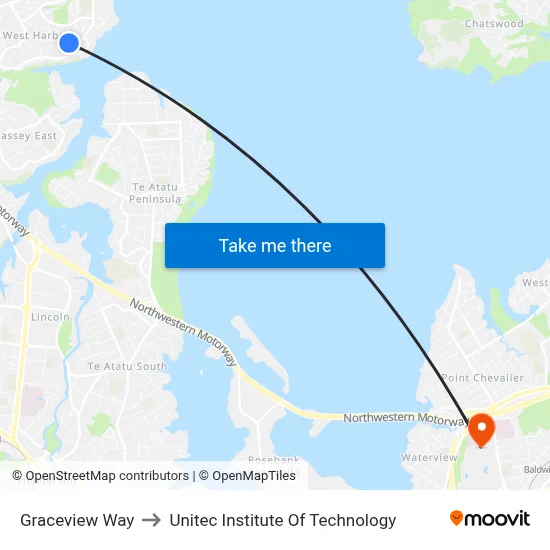 Graceview Way to Unitec Institute Of Technology map
