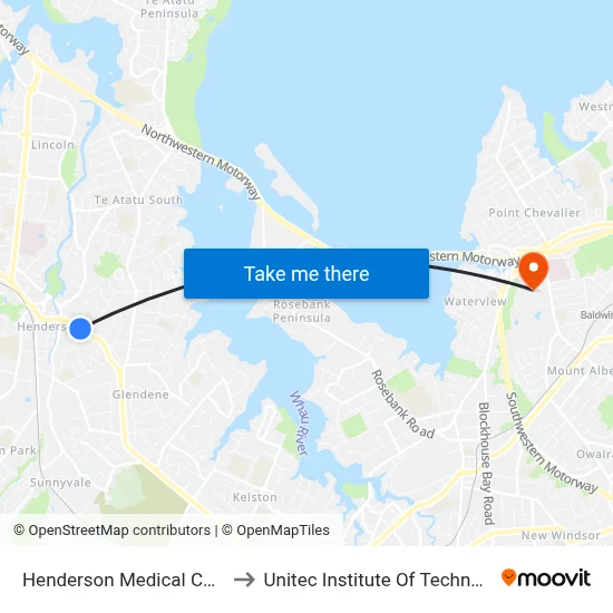 Henderson Medical Centre to Unitec Institute Of Technology map