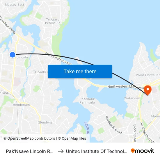 Pak'Nsave Lincoln Road to Unitec Institute Of Technology map