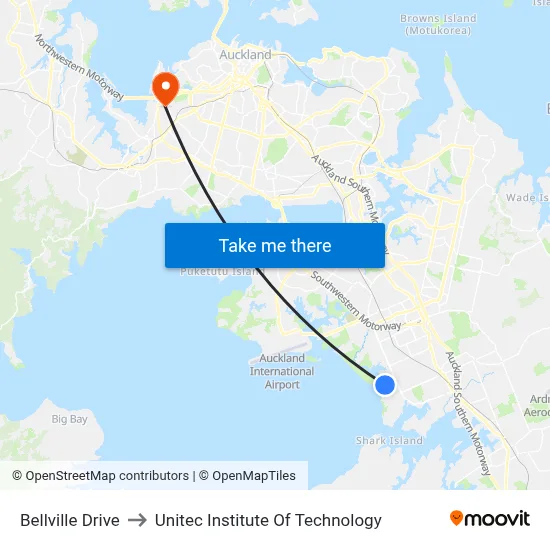 Bellville Drive to Unitec Institute Of Technology map