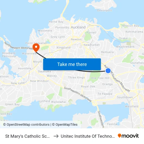 St Mary's Catholic School to Unitec Institute Of Technology map