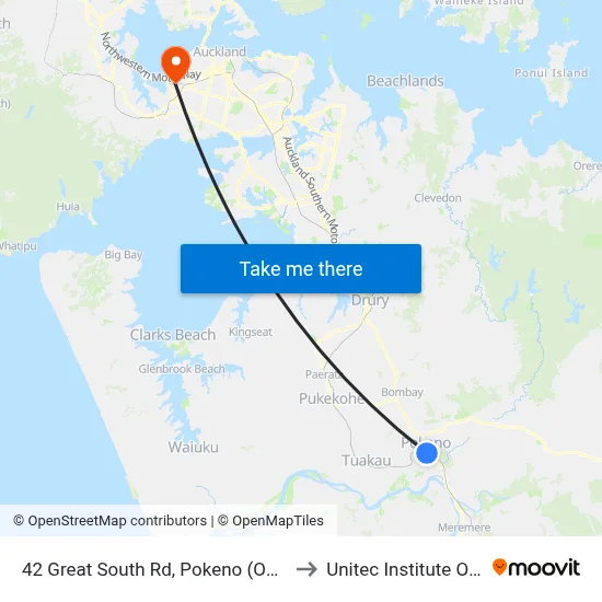 42 Great South Rd, Pokeno (Opp Pokeno Fuel Stop) to Unitec Institute Of Technology map