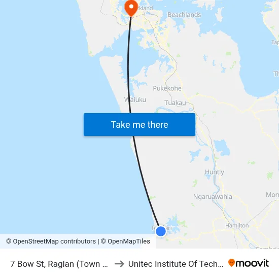 7 Bow St, Raglan (Town Centre) to Unitec Institute Of Technology map