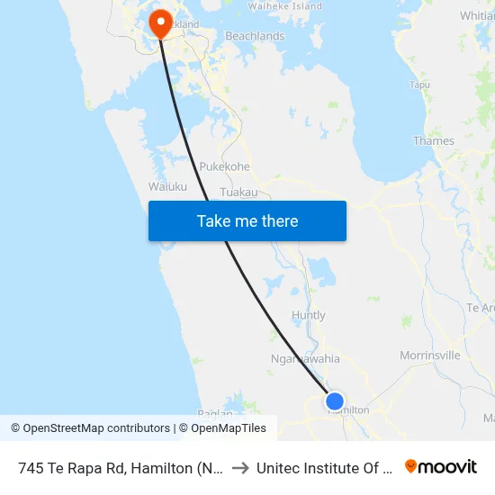 745 Te Rapa Rd, Hamilton (Near New World) to Unitec Institute Of Technology map
