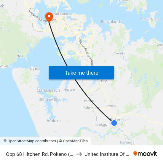 Opp 68 Hitchen Rd, Pokeno (Near Calder Cr) to Unitec Institute Of Technology map